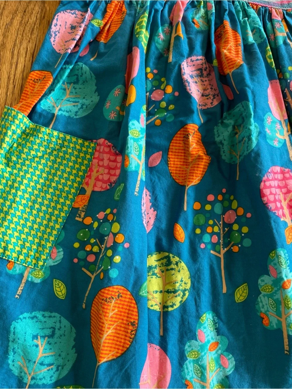 Bonnie Jean tree and stripe print pocket dress size 5